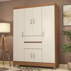 Imagem de Guarda-Roupa Casal Ecom Ii 6 Portas Amêndola/Off-White - Demóbile - De
