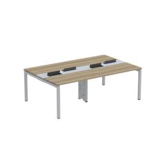 Imagem de Mesa de Plataforma Dupla para 4 Pessoas Corporativa 110X140/4P Noce Naturalle/Cinza