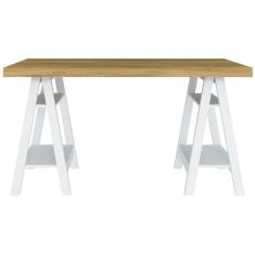 Imagem de Escrivaninha Art Ii Mesa Estilo Cavalete Com Prateleiras Olmo branco