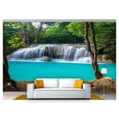Imagem de Papel De Parede Cachoeira Natureza Outono 3D Nch129