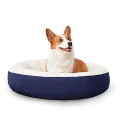 Imagem de Love's cabin Cama de almofada redonda para gatos e cães, cama para animais de estimação de 63,5 cm para gatos ou cães pequenos, fundo antiderrapante e resistente à água, camas para animais de