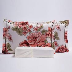 Imagem de Jogo Cama Vitória Floral Palha Queen 03 Peças 120 Fios