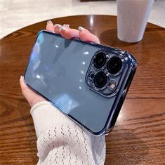 Imagem de Capa de telefone macia para iPhone 11 12 13 14 Pro Max XS X XR 7 8 Plus Mini SE 2020 2022 Capa transparente de silicone, azul celeste, para iPhone 13Pro Max