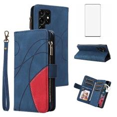 Imagem de Asuwish Capa de telefone para Samsung Galaxy S22 Ultra 5G Capa carteira com protetor de tela e zíper de couro com compartimento para cartão de crédito com suporte para celular S22ultra 22S S 22