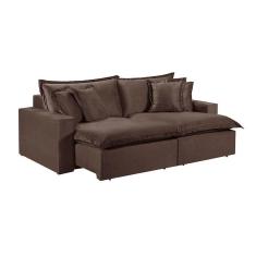 Imagem de Sofá 2 Lugares Retrátil Encosto Fixo M-145 Veludo Martins Marrom