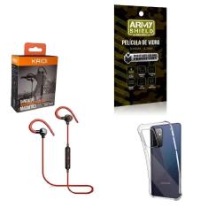 Imagem de Kit Capinha Samsug A72 Fone Bluetooth E Película De Vidro 3D