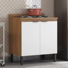 Imagem de Balcão para Cozinha 80cm 2 Portas Firenze Amendola Touch/branco