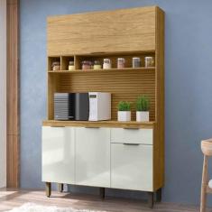 Imagem de Cozinha Compacta Solar 4 Portas 1 Gavetas Marrocos/Off White - Panoram