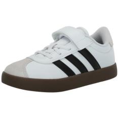 Imagem de adidas Tênis infantil unissex Vl Court 3.0 de renda elástica, Branco/Preto/Cinza, 15