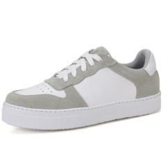 Imagem de Tênis Casual Feminino Couro Mr Gutt Branco - Mr. gutt, Branco, Cinza, 