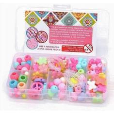 Imagem de KIT MIÇANGA PARA PULSEIRA COLAR INFANTIL 200 PEÇAS + 3M LINHA