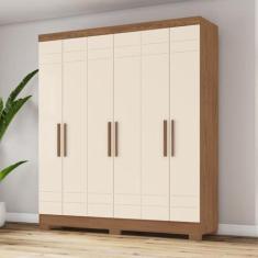 Imagem de Guarda-roupa 6 Portas 3 Gavetas B369 Nature/off White