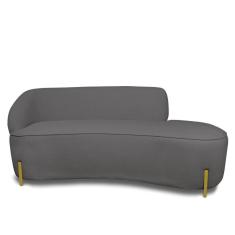 Imagem de Sofá 2 Lugares Orgânico 140cm Pé Ferro Dou Morgan Bouclê Grafite L01 - D'rossi