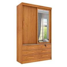 Imagem de Guarda-Roupa Solteiro Com Espelho Chicago 2 Pt 6 Gv Cinamomo - Tcil