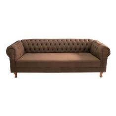 Imagem de Sofá Chesterfield Duque 3 Lugares 2M - Suede Marrom / Sala De Estar, R
