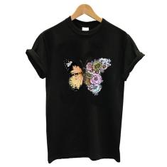 Imagem de Blusa baby look camiseta  algodao borboleta de flores
