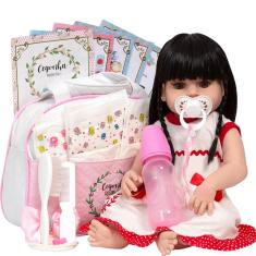 Imagem de Boneca Tipo Reborn Morena Diversos Itens Pode Dar Banho