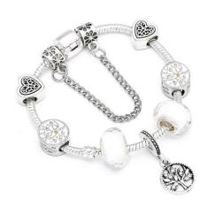 Imagem de Pulseira Infantil Com Berloques Prateada E Pedras Brancas - Jmh-Sets