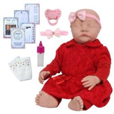 Imagem de Bebe Reborn 100% Silicone Menina Lívia Enxoval 11 Itens - Cegonha Rebo