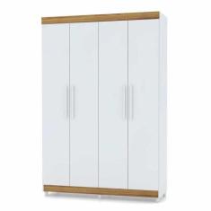 Imagem de Guarda Roupa Solteiro 4 Portas Palmas 1005998 Branco Canela Vila Rica
