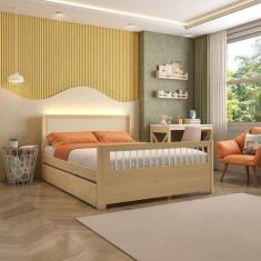 Imagem de Bicama Casal Wave Juvenil Reversível em Led com Rattan, Peseira Palito