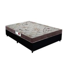 Imagem de Cama Box Casal Colchão Top Line Mola Bonnel + Box Sintético Preto RC S