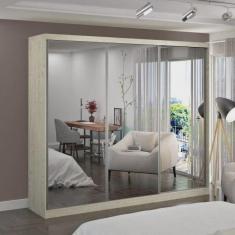 Imagem de Guarda-Roupa Casal com Espelho 3 Portas de Correr 2 Gavetas MDFmm7318E3 Espresso Móveis