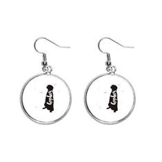 Imagem de Brinco de girafa preto e branco com pingente de orelha de animal, joia feminina