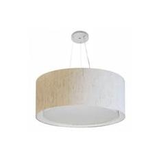 Imagem de Lustre Cilíndrico Duplo Md-4301 55x30cm Bivolt Linho Bege