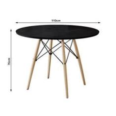 Imagem de Mesa Eames Eiffel Redondo Tampo De Madeira 110cm 