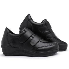 Imagem de Sapato Tênis Branco Feminino Anabela Ortopédico Enfermeira - Skalvin