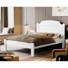 Imagem de Cama Casal 100% Mdf 107x144x195cm Iris Branco