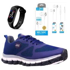 Imagem de Tenis para Treino Academia Caminhada Asc Front + Fone Stereo + Relógio Led-Unissex