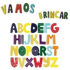 Imagem de Conjunto Imantado Letras Brinquedo Infantil Educativo - Brinqmutti