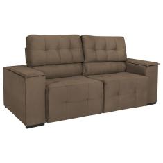 Imagem de Sofá Cama Retrátil Sala Vicenza 175cm Suede Cor Marrom