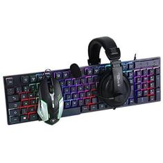 Imagem de Bright, Combo Gamer, Teclado LED 107 teclas, Mouse LED 6 Botões, Headset, 7 Modos de Iluminação RGB, FN Multimídia, Padrão ABNT2, Headset com Microfone e Haste Regulável