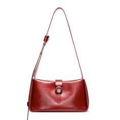 Imagem de Bolsa pequena de couro para mulheres: bolsas de ombro vermelhas bolsa transversal, Vermelho - 1