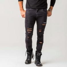 Imagem de Calça Jeans Masculina Skinny Destroyed  Zune