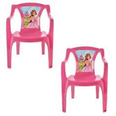 Imagem de Kit 2 Mini Cadeira Poltrona Infantil Rosa Com Label Arqplast