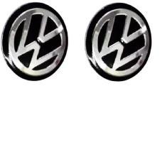 Imagem de Kit 2 Logo Emblema Adesivo Volkswagen Chave Wv Aluminio 14Mm