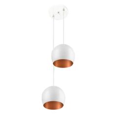 Imagem de Lustre Pendente Aluminio Bola Duplo 15Cm /Cobre