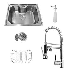 Imagem de Kit Cuba Pia Gourmet Luxo Prizi Aço Inox 304 Sb6042 + Tornei