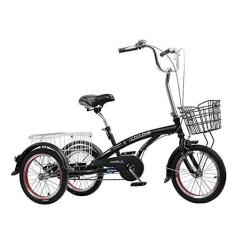 Imagem de Triciclo adulto de 3 rodas para atividades ao ar livre 40,6 cm com cesta branca para esportes, compras, piquenique, ciclismo, pedalada