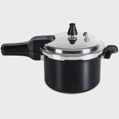 Imagem de Panela de Pressão 5,4L Brinox Indução Antiaderente Com Fechamento Externo E Trava De Segurança Preto
