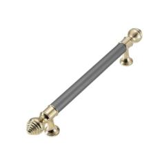 Imagem de 1pc armário alças ouro cinza porta do armário de cozinha puxa puxadores de gaveta móveis ferragens, ouro cinza 128mm