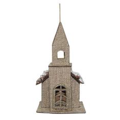 Imagem de Enfeite De Natal Casinha Natalina Marrom De Natal 17Cm