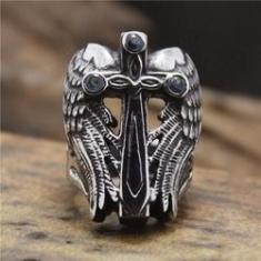 Imagem de Anel Aço Inox Sword Magic Moto Encontro Metal Rock Carros Tatoo