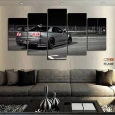 Imagem de Quadros Decorativos Carros Skyline 63x130mt em Tecido