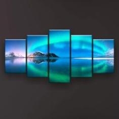 Imagem de Quadro Decorativo Aurora Boreal 129x61 Sala - Quarto