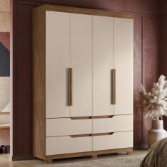 Imagem de Guarda Roupa Solteiro 4 Portas 4 Gavetas Doble Albatroz Móveis
